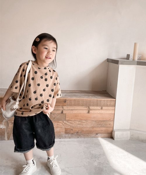 aimoha(aimoha（アイモハ）)/aimoha－KIDS－ 韓国子供服　アップル総柄半袖tシャツ/img11