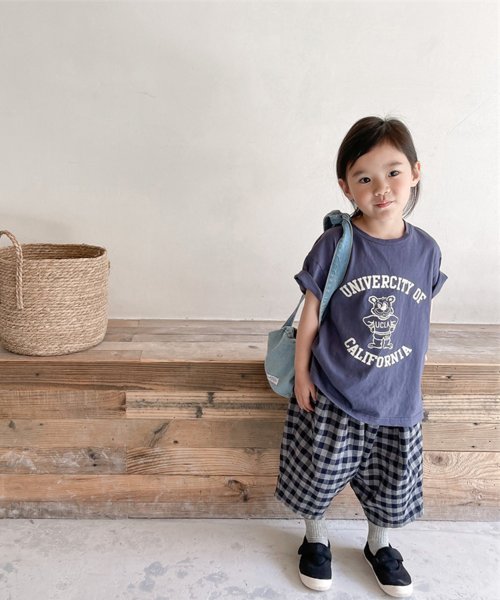 aimoha(aimoha（アイモハ）)/aimoha－KIDS－ 韓国子供服　ギンガムチェック柄7分丈パンツ/img02