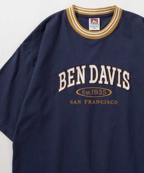 BEN DAVIS(BEN DAVIS)/【BEN DAVIS/ベンデイビス】リブライン カレッジロゴワッペン 半袖Tシャツ/UNIVERSITY TEE/ビッグシルエット/リンガーTシャツ/img03