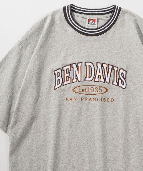 BEN DAVIS(BEN DAVIS)/【BEN DAVIS/ベンデイビス】リブライン カレッジロゴワッペン 半袖Tシャツ/UNIVERSITY TEE/ビッグシルエット/リンガーTシャツ/img04