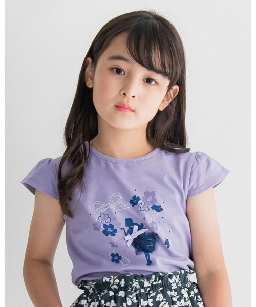 BeBe(ベベ)/ガール フラワープリント チュール Tシャツ (90~150cm)/img03