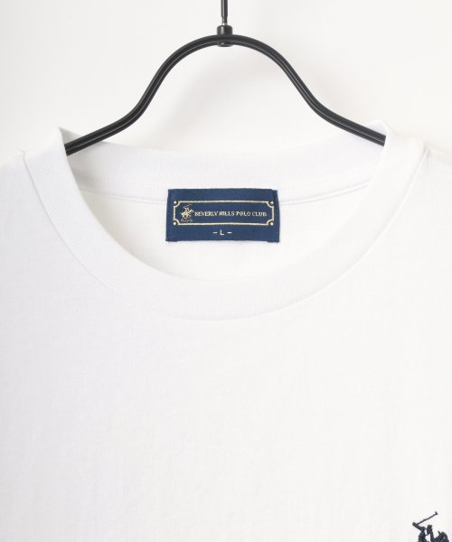 LAZAR(ラザル)/【Lazar】BEVERLY HILLS POLO CLUB/ビバリーヒルズポロクラブ ビッグシルエット ワンポイント ロゴ 刺繍 Tシャツ/img01