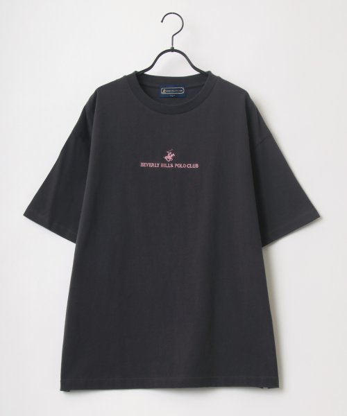 LAZAR(ラザル)/【Lazar】BEVERLY HILLS POLO CLUB/ビバリーヒルズポロクラブ ビッグシルエット ワンポイント ロゴ 刺繍 Tシャツ/img07