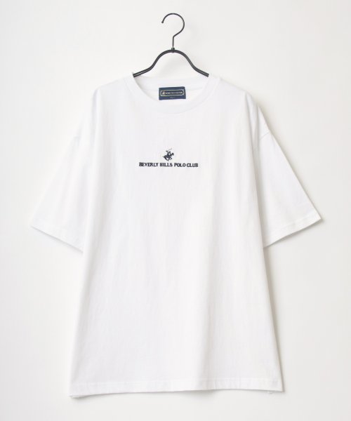LAZAR(ラザル)/【Lazar】BEVERLY HILLS POLO CLUB/ビバリーヒルズポロクラブ ビッグシルエット ワンポイント ロゴ 刺繍 Tシャツ/img08