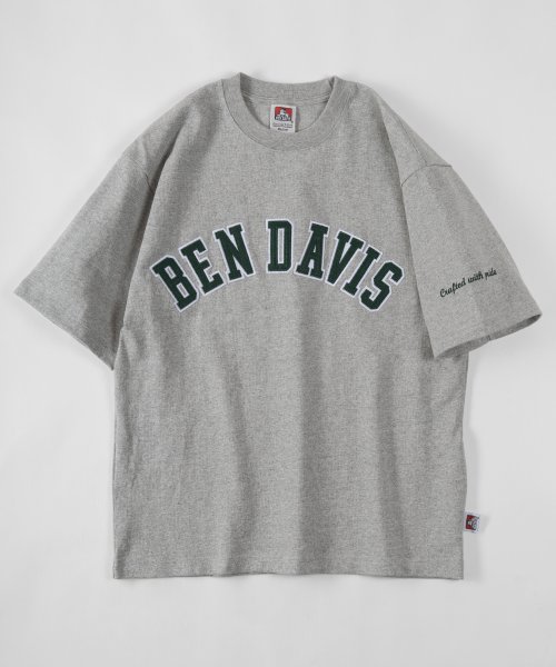 BEN DAVIS(BEN DAVIS)/【BEN DAVIS/ベンデイビス】ヘビーウェイト フェルトワッペン カレッジロゴ 半袖Tシャツ/ビッグシルエット/img12