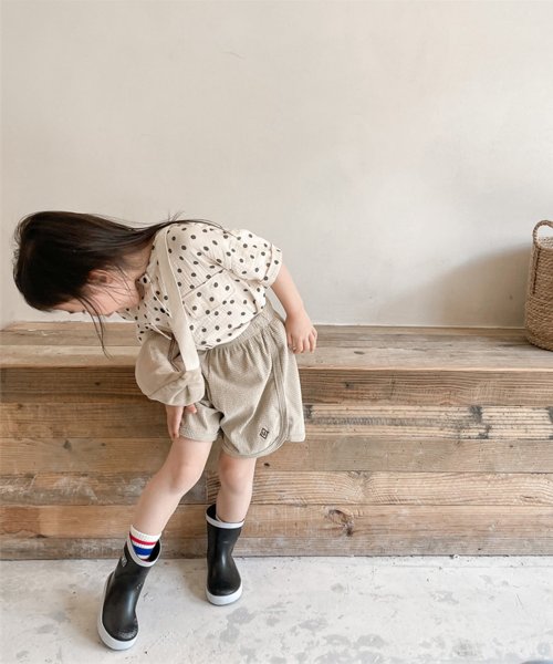 aimoha(aimoha（アイモハ）)/aimoha－KIDS－ 韓国子供服　ワンポイント刺繍ハーフパンツ/img02