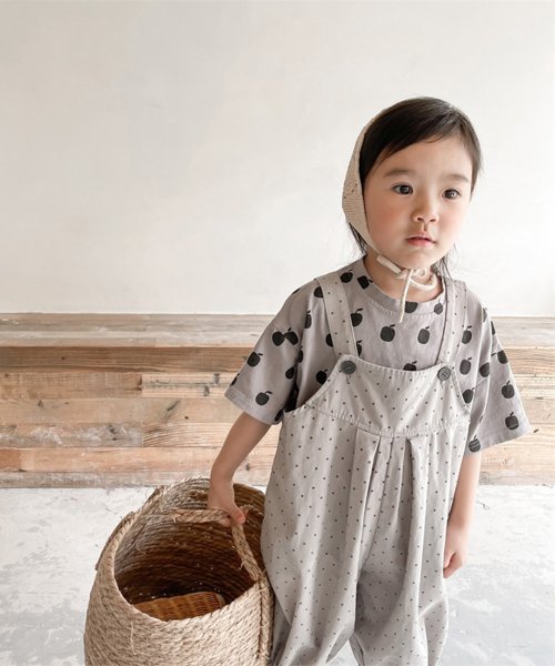 aimoha(aimoha（アイモハ）)/aimoha－KIDS－ 韓国子供服　コットン7分丈サロペット/img01