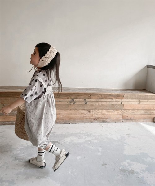 aimoha(aimoha（アイモハ）)/aimoha－KIDS－ 韓国子供服　コットン7分丈サロペット/img02