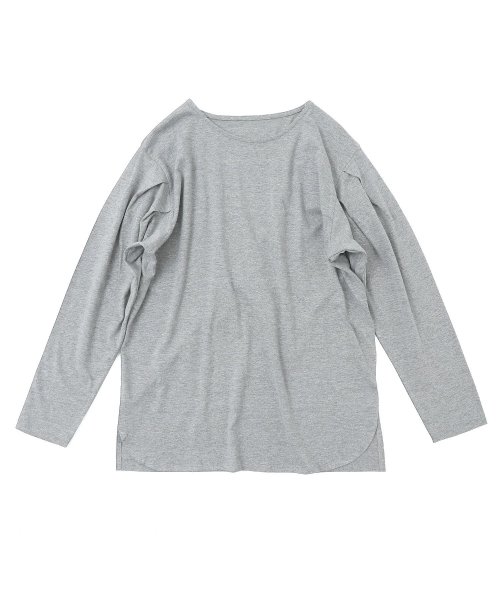 Fashion Letter(ファッションレター)/[M－5L] ロンT ロングスリーブ スリット レディース トップス Tシャツ 長袖 コットン 綿100 大きいサイズ ゆったり ラクチン インナー ボートネッ/img32