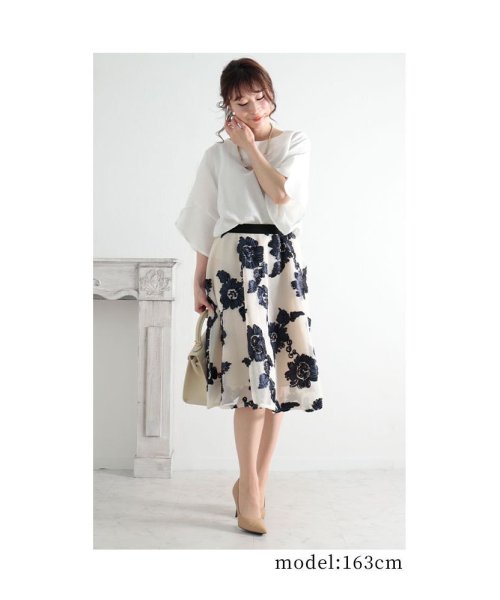 Sawa a la mode(サワアラモード)/リボン刺繍の花模様フレアAラインスカート/img08