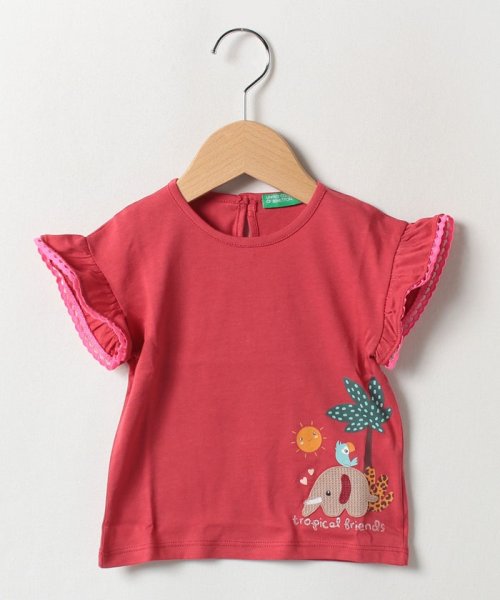 BENETTON (UNITED COLORS OF BENETTON GIRLS)(ユナイテッド　カラーズ　オブ　ベネトン　ガールズ)/キッズジャングルロゴフリル半袖Tシャツ・カットソーG/img14