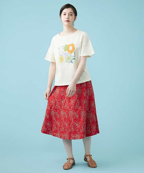 Jocomomola(ホコモモラ)/Pop 刺繍アップリケTシャツ/img01