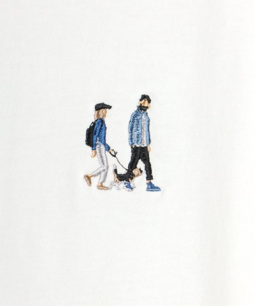 LAZAR(ラザル)/【Lazar】Cute Couple ビッグシルエット ワンポイント 刺繍 Tシャツ メンズ レディース 半袖/img01