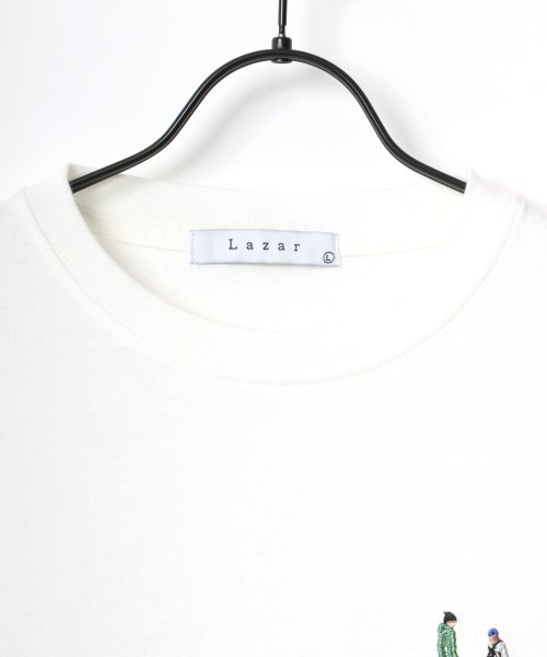LAZAR(ラザル)/【Lazar】Cute Couple ビッグシルエット ワンポイント 刺繍 Tシャツ メンズ レディース 半袖/img18