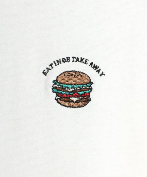 LAZAR(ラザル)/【Lazar】Pizza ＆ Hamburger ビッグシルエット ワンポイント 刺繍 Tシャツ/img10