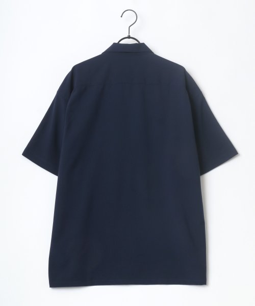 LAZAR(ラザル)/【Lazar】ドレープ トロミ ムジ 総柄 オーバーサイズ オープンカラー S/Sシャツ メンズ シャツ 半袖 開襟シャツ/img02
