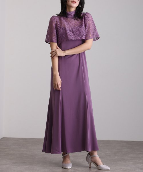 レーストップス付きマーメイドワンピース 二次会 食事会 セレモニー 発表会