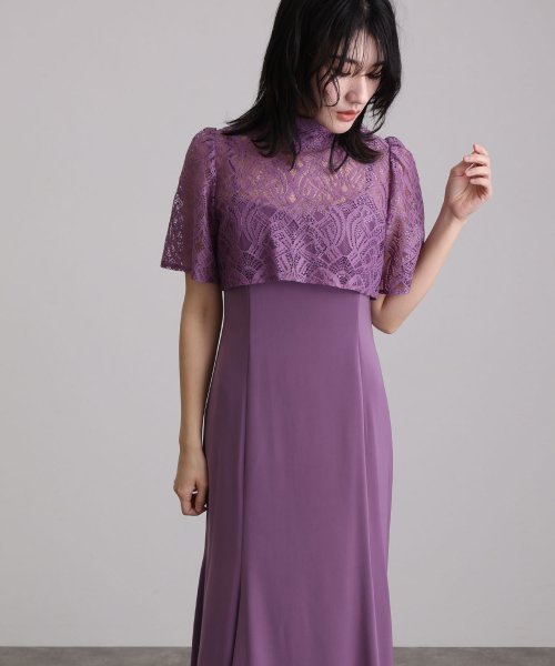 レーストップス付きマーメイドワンピース 二次会 食事会 セレモニー 発表会