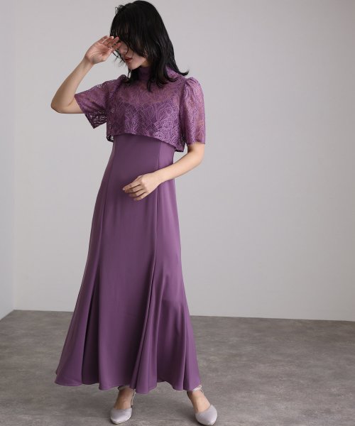 レーストップス付きマーメイドワンピース 二次会 食事会 セレモニー 発表会