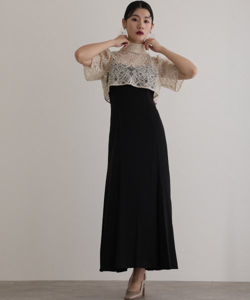 レーストップス付きマーメイドワンピース 二次会 食事会 セレモニー 発表会