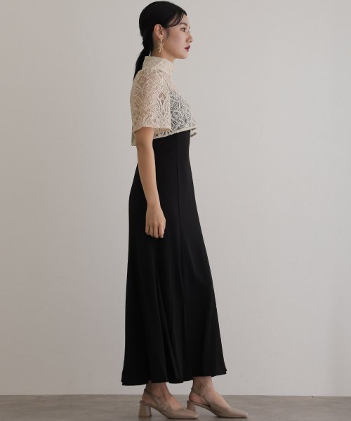 レーストップス付きマーメイドワンピース 二次会 食事会 セレモニー 発表会