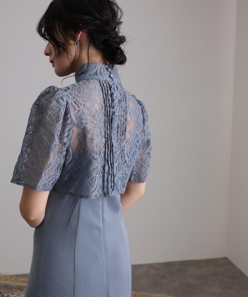 レーストップス付きマーメイドワンピース 二次会 食事会 セレモニー 発表会