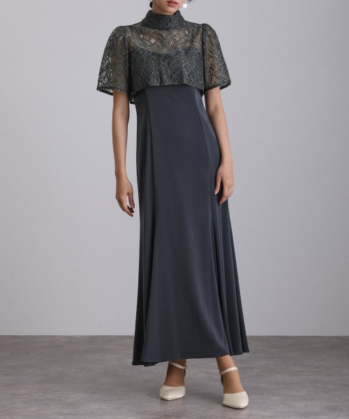 レーストップス付きマーメイドワンピース 二次会 食事会 セレモニー 発表会