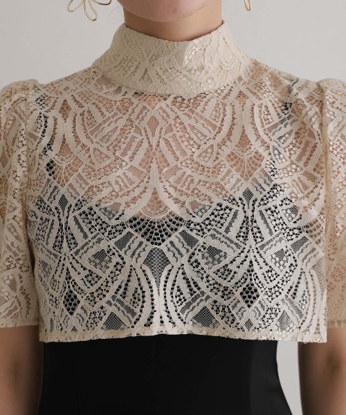 レーストップス付きマーメイドワンピース 二次会 食事会 セレモニー 発表会