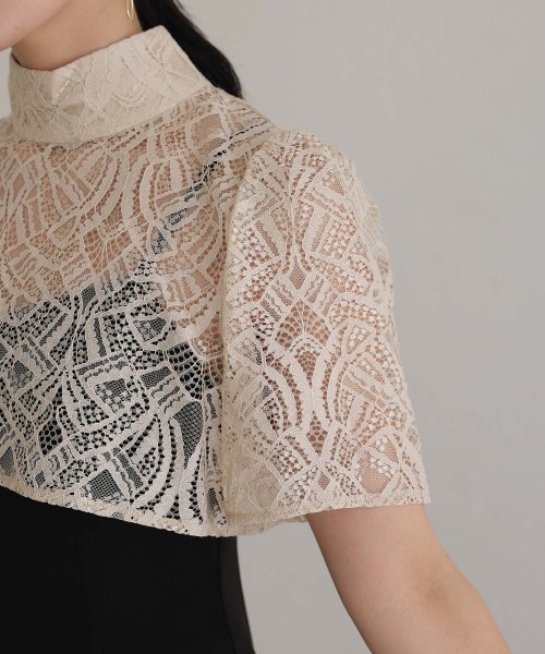 レーストップス付きマーメイドワンピース 二次会 食事会 セレモニー 発表会