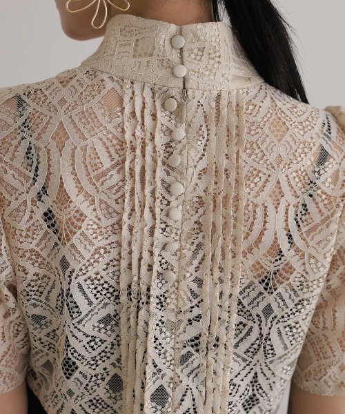 レーストップス付きマーメイドワンピース 二次会 食事会 セレモニー 発表会