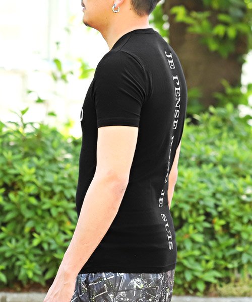 LUXSTYLE(ラグスタイル)/ダブルロゴバックプリント刺繍Tシャツ/Tシャツ メンズ 半袖 ロゴ 刺繍 クルーネック 春夏/img02