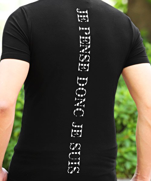 LUXSTYLE(ラグスタイル)/ダブルロゴバックプリント刺繍Tシャツ/Tシャツ メンズ 半袖 ロゴ 刺繍 クルーネック 春夏/img09