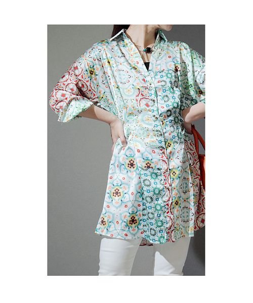 Sawa a la mode(サワアラモード)/モロッカン模様のチュニックシャツ/img02