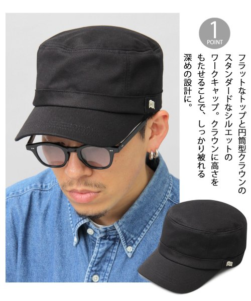 Besiquenti(ベーシックエンチ)/アメリカン ワークキャップ 星条旗 刺繍 コットン 帽子 メンズ カジュアル シンプル/img02