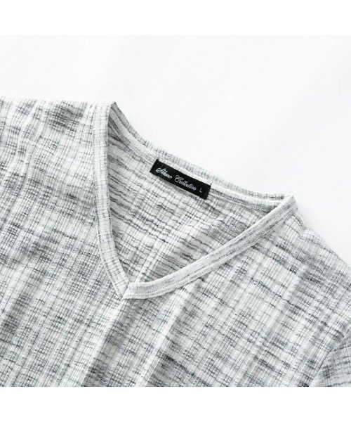  GENELESS(GENELESS)/Tシャツ メンズ 半袖 無地 半袖Tシャツ インナー カットソー Vネック タイト tシャツ 黒 グレー/img19