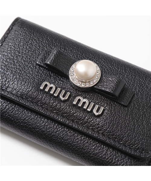 miumiu♡マドラスパール ライトブルー キーケース クリスタル モール