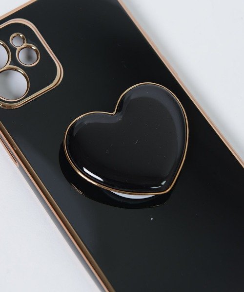 iphoneケース グリップ付き ハート スマホケース 【即納】ma 11 12 13 14 韓国 可愛い メッキフレーム アイフォンケース スマホカバー  T