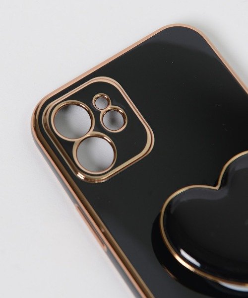 iphoneケース グリップ付き ハート スマホケース 【即納】ma 11 12 13 14 韓国 可愛い メッキフレーム アイフォンケース スマホカバー  T