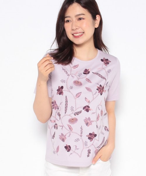 Leilian(レリアン)/【店頭人気】刺繍×プリントクルーネックTシャツ/img18