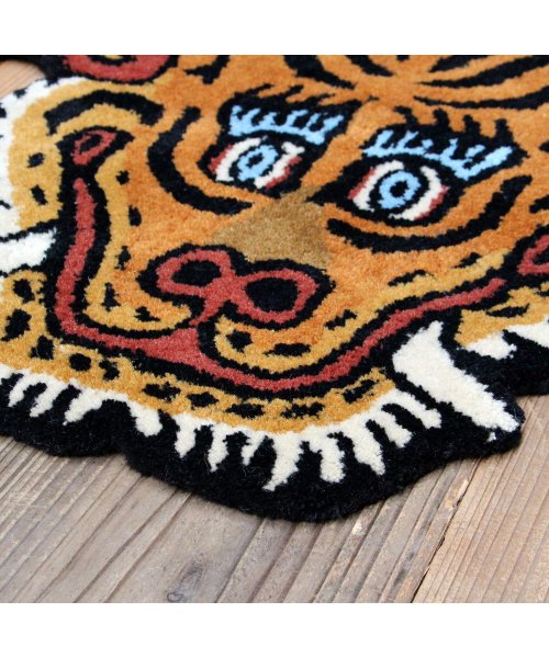 DETAIL(ディテール)/DETAIL ディテール ラグ ラグマット カーペット 絨毯 トラ 厚手 155×90cm チべタン タイガーラグ TIBETAN TIGER RUG L レッ/img01