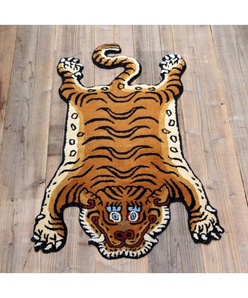DETAIL(ディテール)/DETAIL ディテール ラグ ラグマット カーペット 絨毯 トラ 厚手 155×90cm チべタン タイガーラグ TIBETAN TIGER RUG L レッ/img02
