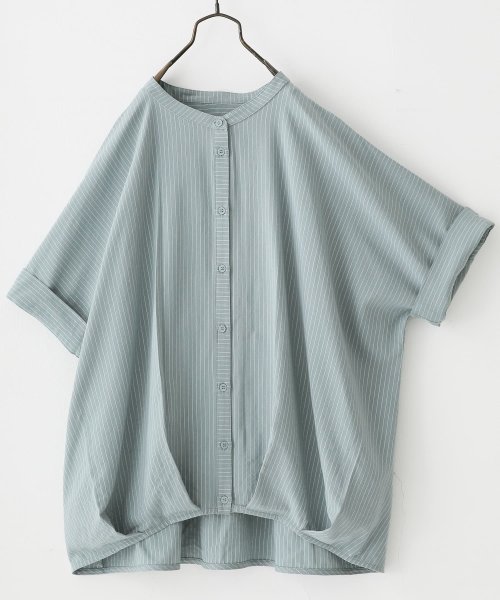 osharewalker(オシャレウォーカー)/『バンドカラー裾タックシャツ』/img22