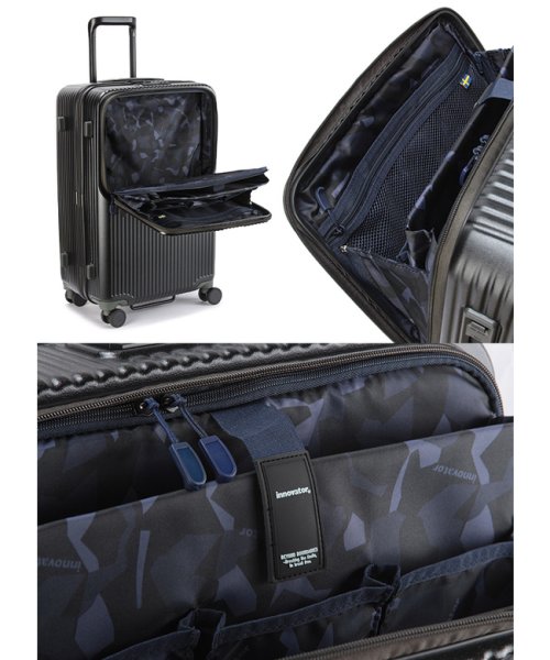 【2年保証】イノベーター スーツケース 62L Mサイズ 中型 軽量 静音 フロントオープン ストッパー付き フラジャイル innovator INV－60 /　　　　　 ｜約