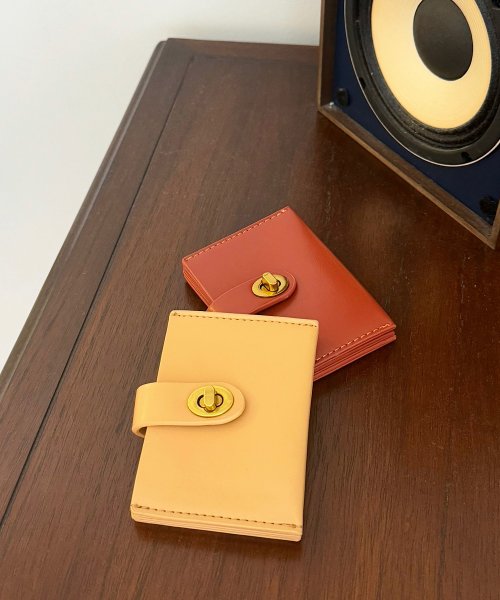 shopnikoniko(ショップにこにこ)/ミニウォレット ma 【即納】 財布 ウォレット カードケース ミニ くすみカラー レザー調 ゴールドトレンド 韓国ファッション レディース/img02