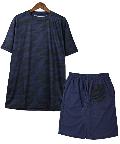 LUXSTYLE(ラグスタイル)/速乾Tシャツ＆ショートパンツ/Tシャツ ショートパンツ メンズ 吸汗速乾 セットアップ 2点セット幾何学模様/img18