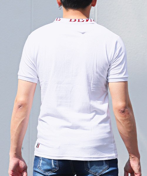 LUXSTYLE(ラグスタイル)/トリコロールポロシャツ/ポロシャツ メンズ 半袖 トリコロール ロゴ ジャカード POLO/img01