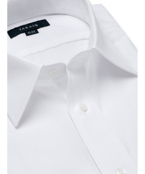 TAKA-Q(タカキュー)/【白無地】形態安定 吸水速乾 レギュラーフィット レギュラーカラー 長袖 シャツ メンズ ワイシャツ ビジネス ノーアイロン 形態安定 yシャツ 速乾/img01