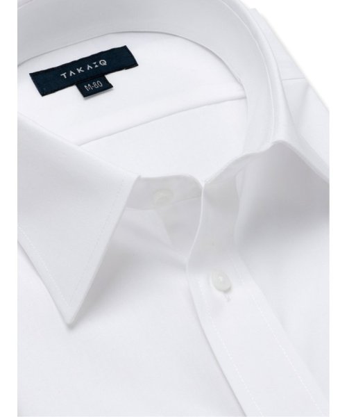 TAKA-Q(タカキュー)/【白無地】形態安定 吸水速乾 レギュラーフィット レギュラーカラー  長袖 シャツ メンズ ワイシャツ ビジネス ノーアイロン 形態安定 yシャツ 速乾/img01