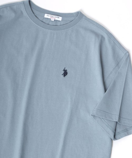 LAZAR(ラザル)/【Lazar】U.S. POLO ASSN./ユーエスポロアッスン ビッグシルエット ワンポイント ロゴ 刺繍 半袖 Tシャツ メンズ レディース/img02