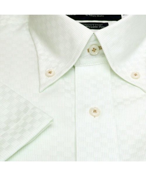 TOKYO SHIRTS(TOKYO SHIRTS)/【超形態安定】ボタンダウンカラー 綿100% 半袖ビジネスワイシャツ/img03
